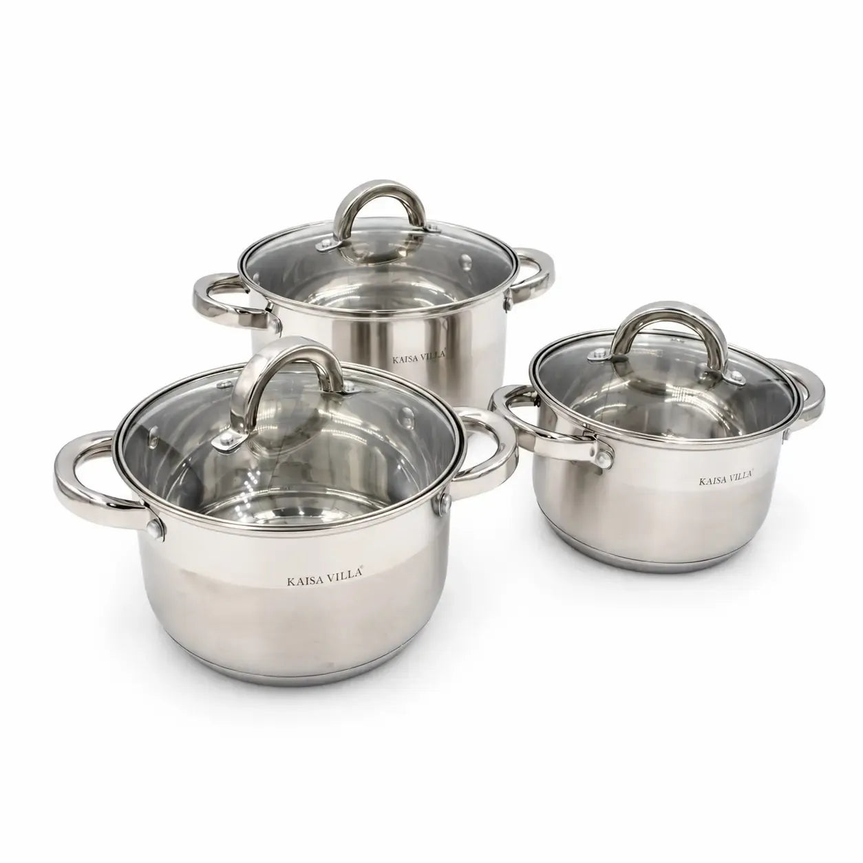 3 puodų rinkinys su dangčiais TR2295
