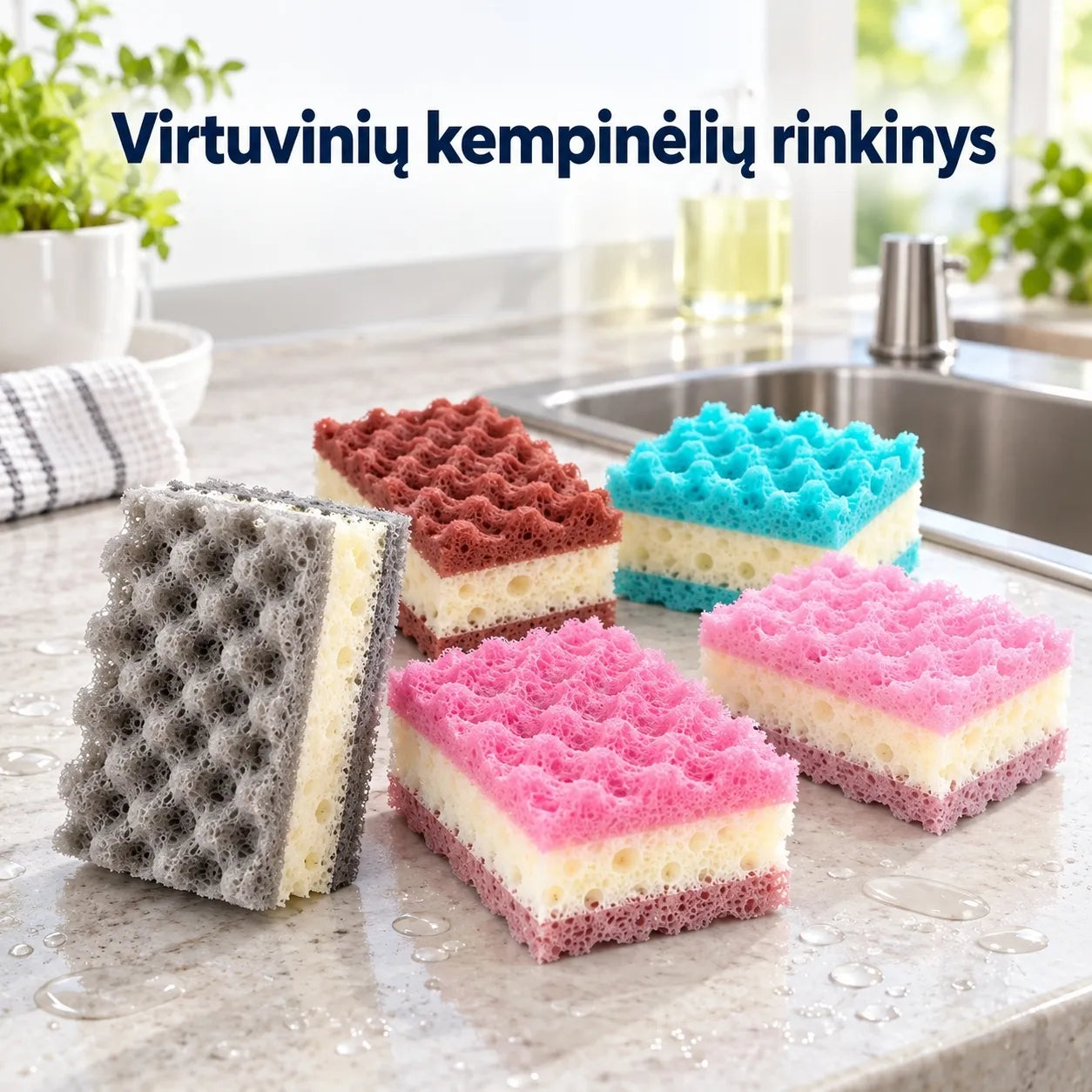 Aukštos kokybės valymo kempinės, 5 vnt. TR2289