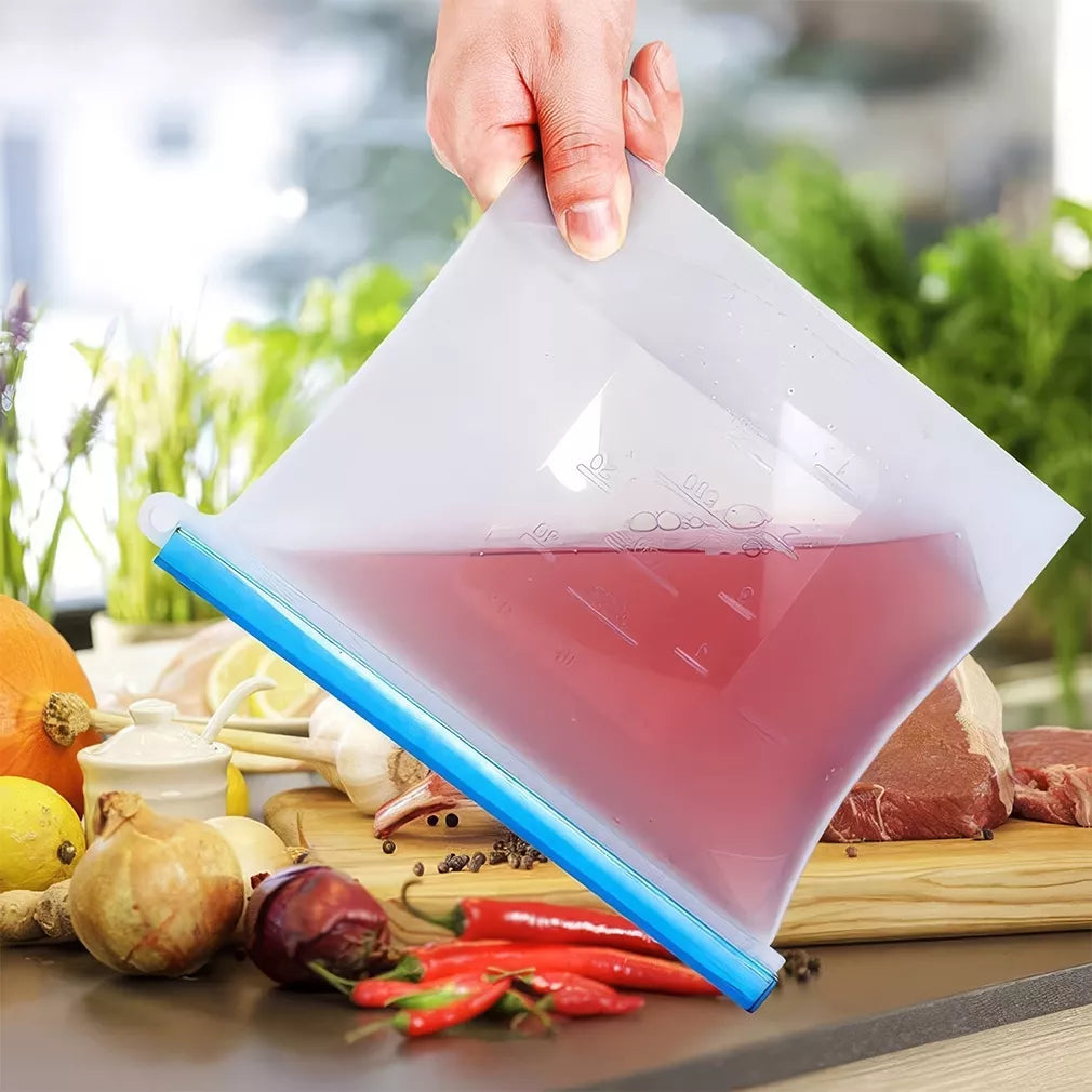 Daugkartinis silikoninis maišelis maistui – 1000 ml