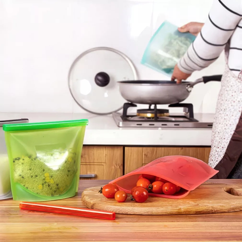 Daugkartinis silikoninis maišelis maistui – 1000 ml