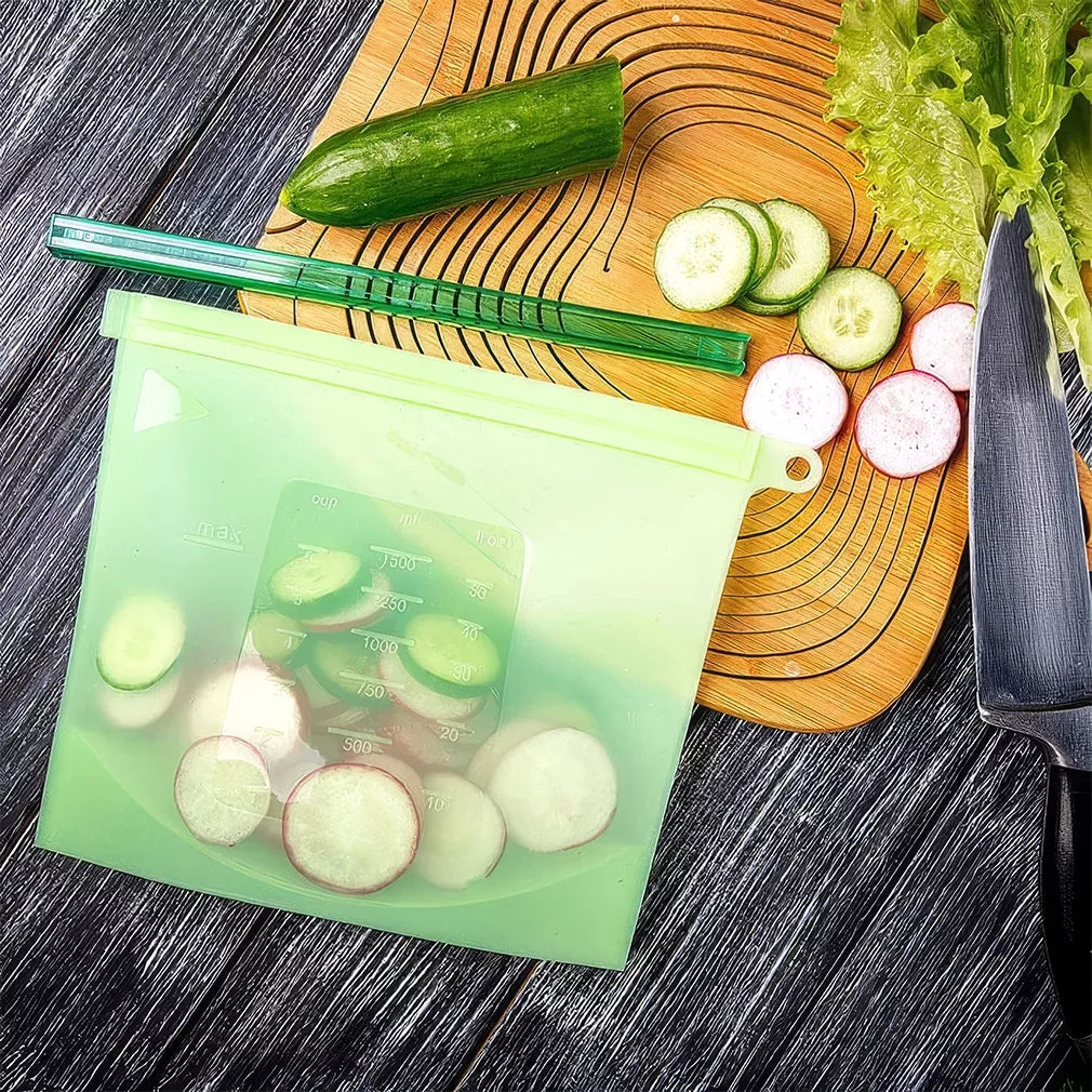 Daugkartinis silikoninis maišelis maistui – 1000 ml