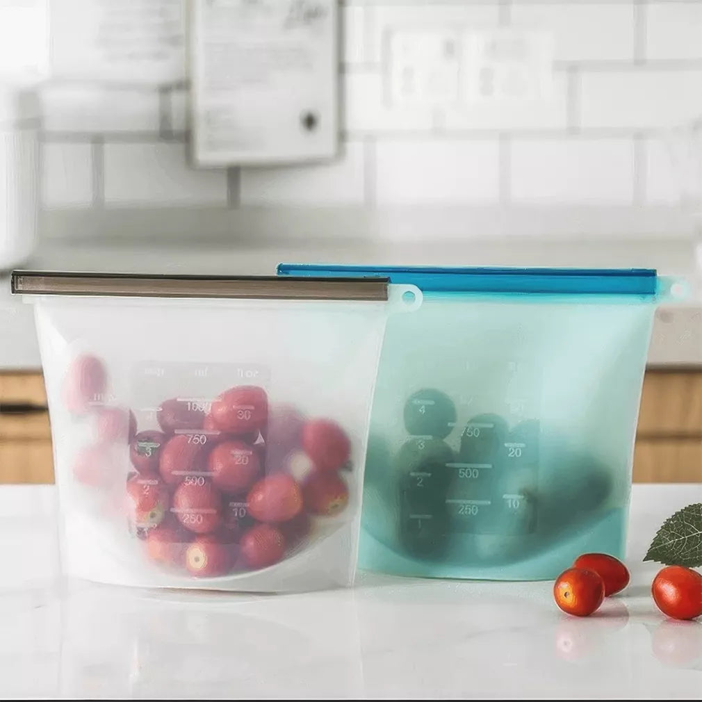 Daugkartinis silikoninis maišelis maistui – 1000 ml