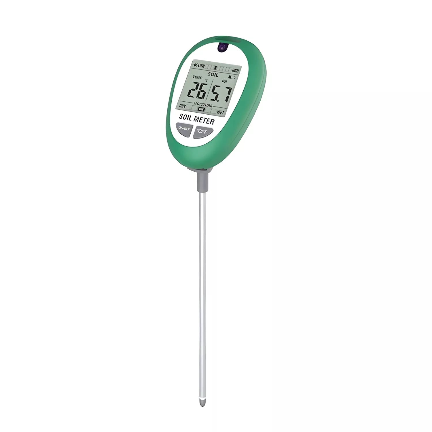 Dirvožemio drėgmės, temperatūros ir pH matuoklis su LCD ekranu