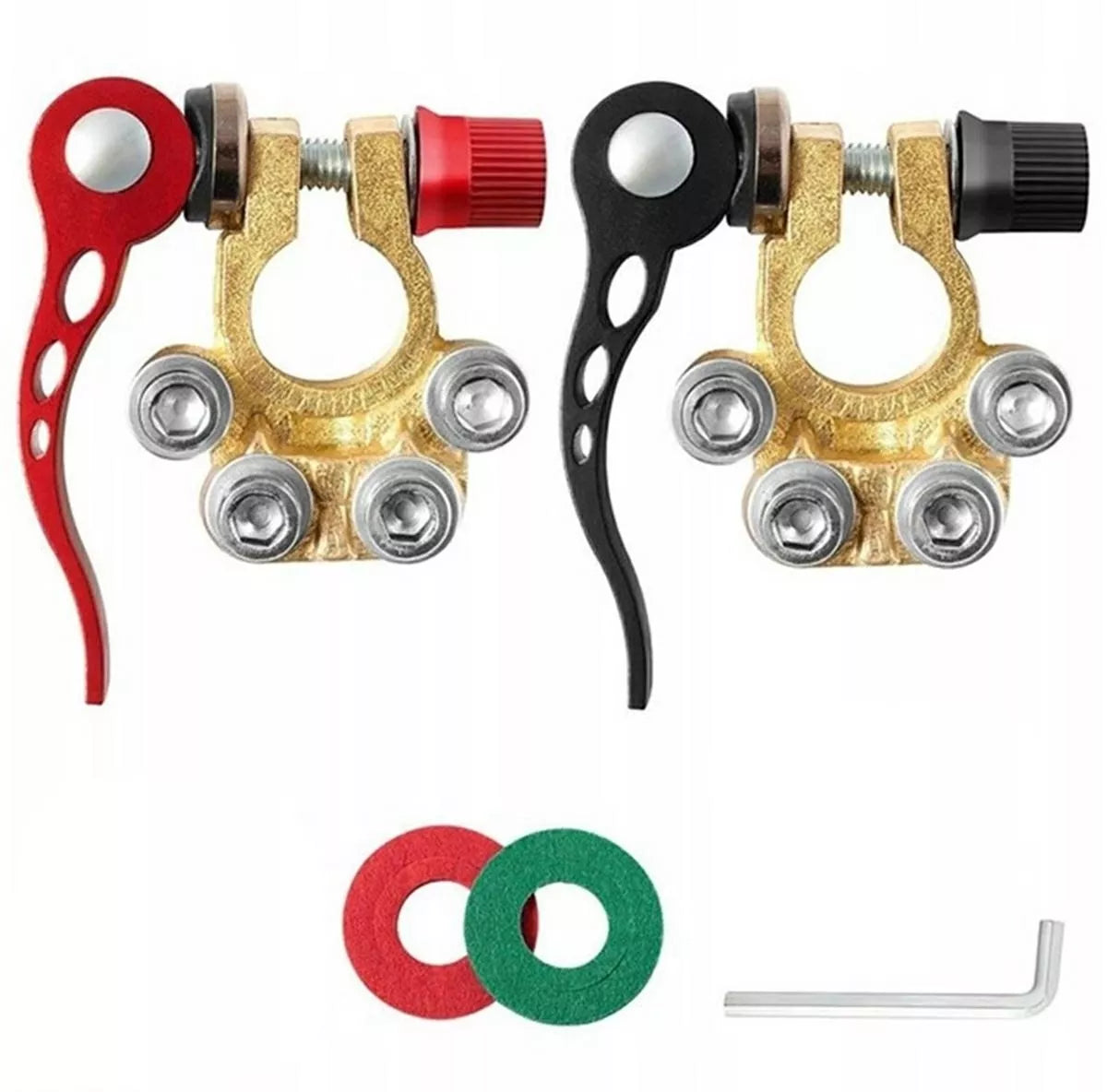 Dviejų spaustukų rinkinys akumuliatoriams