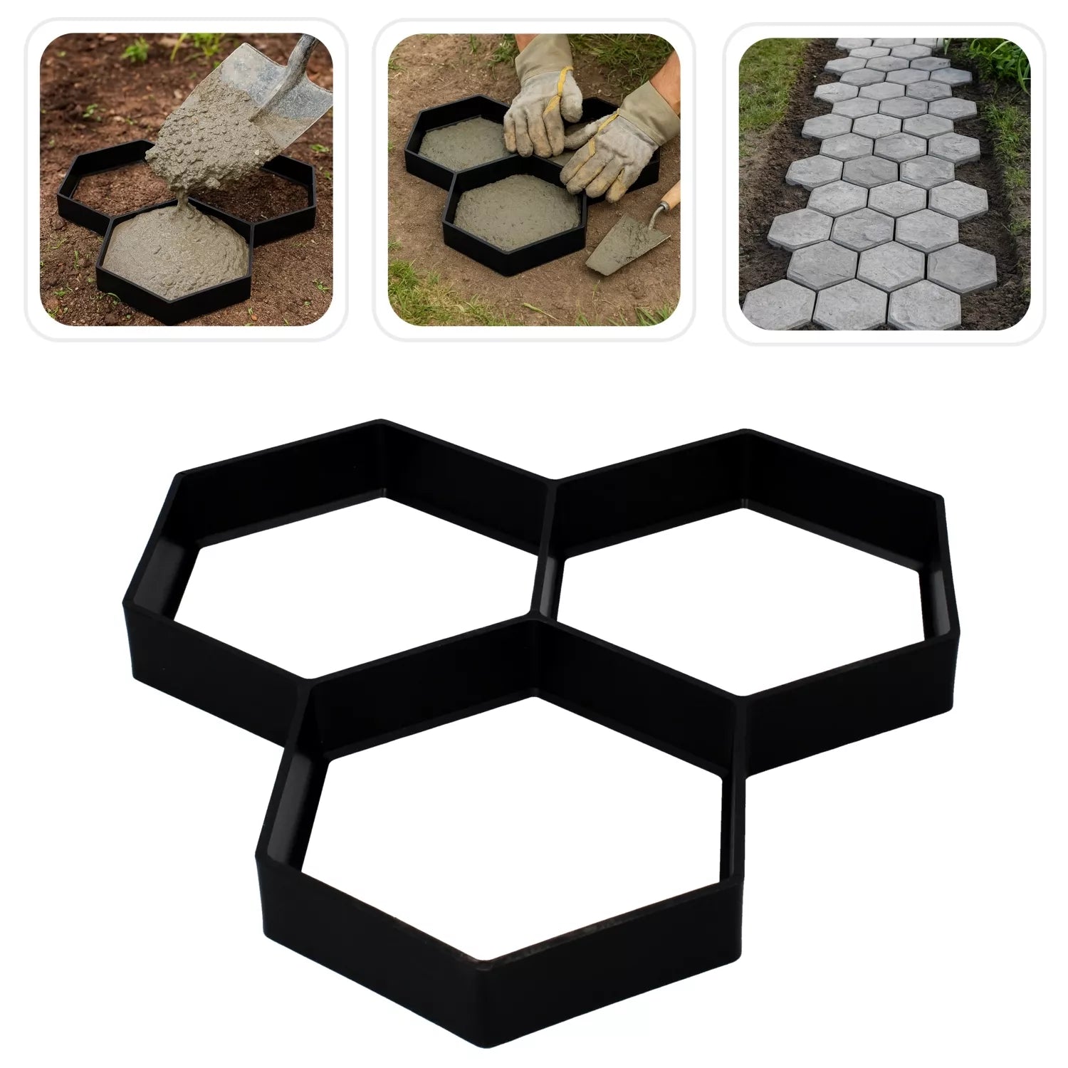 Forma betoninėms trinkelėms (korio formos), 36 x 36 x 4 cm