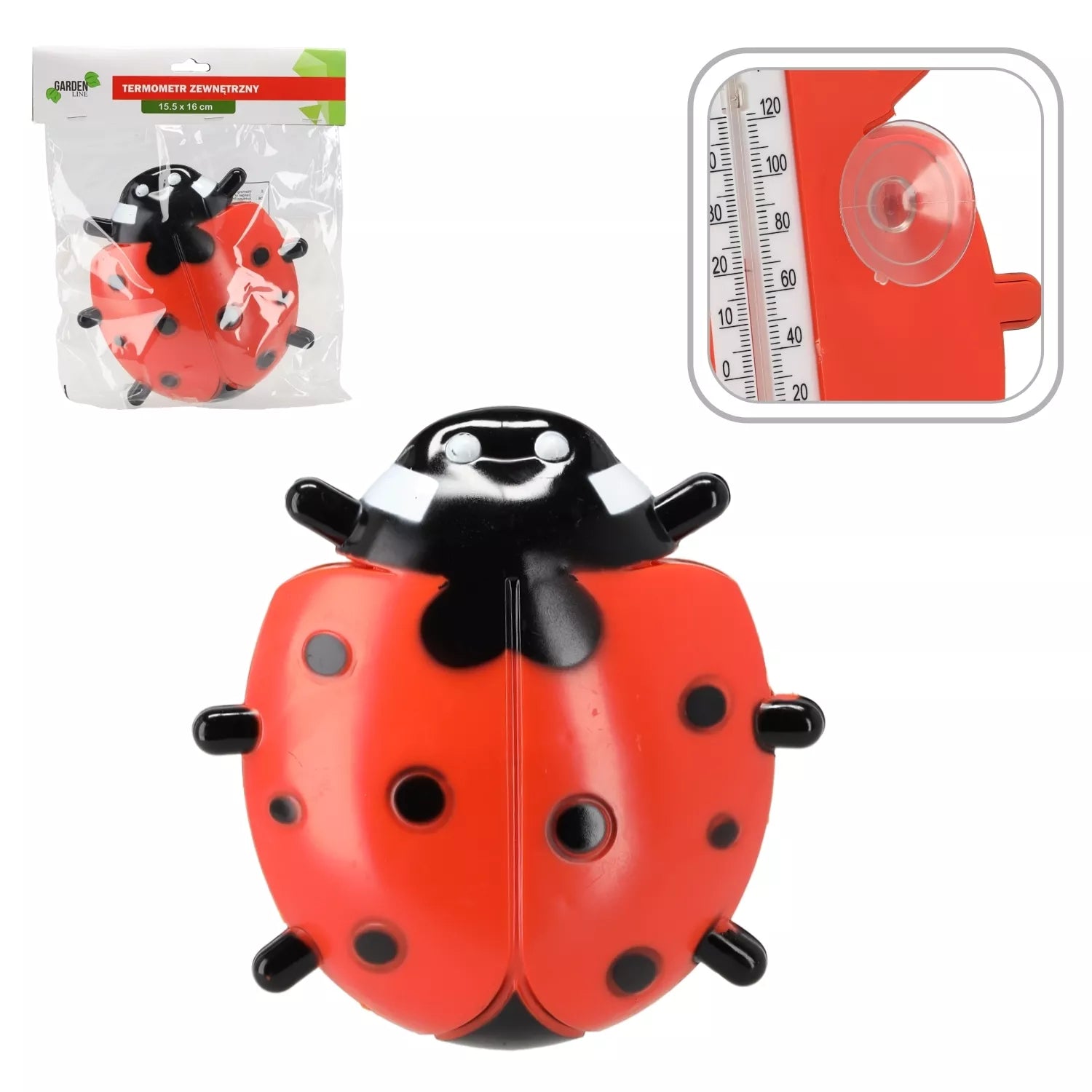 Lauko termometras su siurbtukais (ant lango)