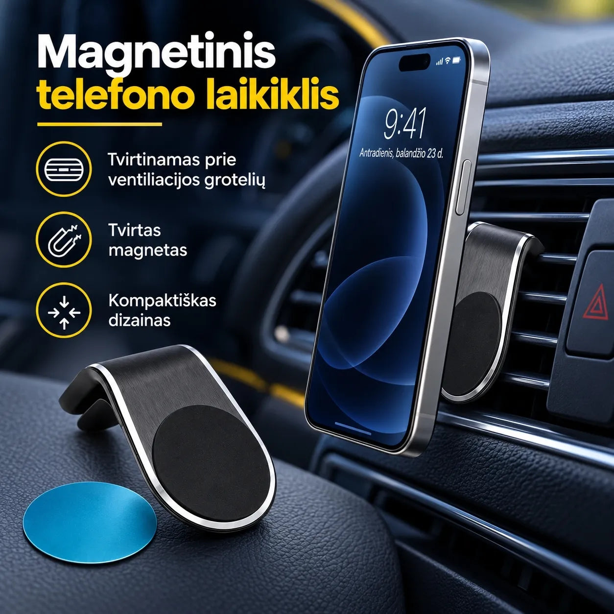 Magnetinis automobilinis telefono laikiklis TR2478