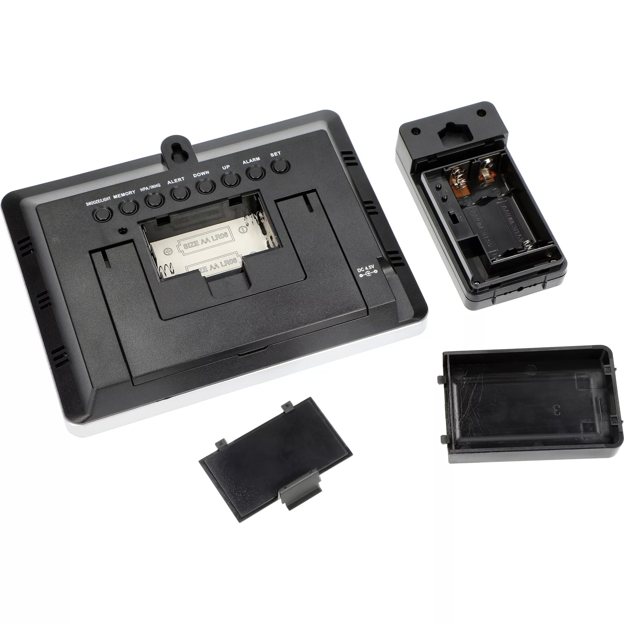 Meteorologinė stotis RCC – Elektroninė, bevielė, jutiklinė, juoda