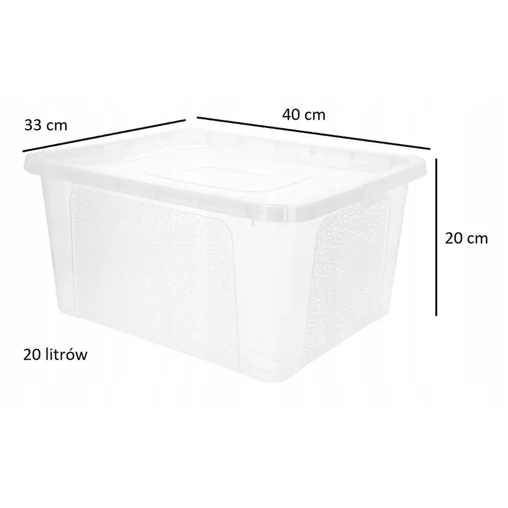 Plastikinis sandėliavimo konteineris su dangčiu, 20L
