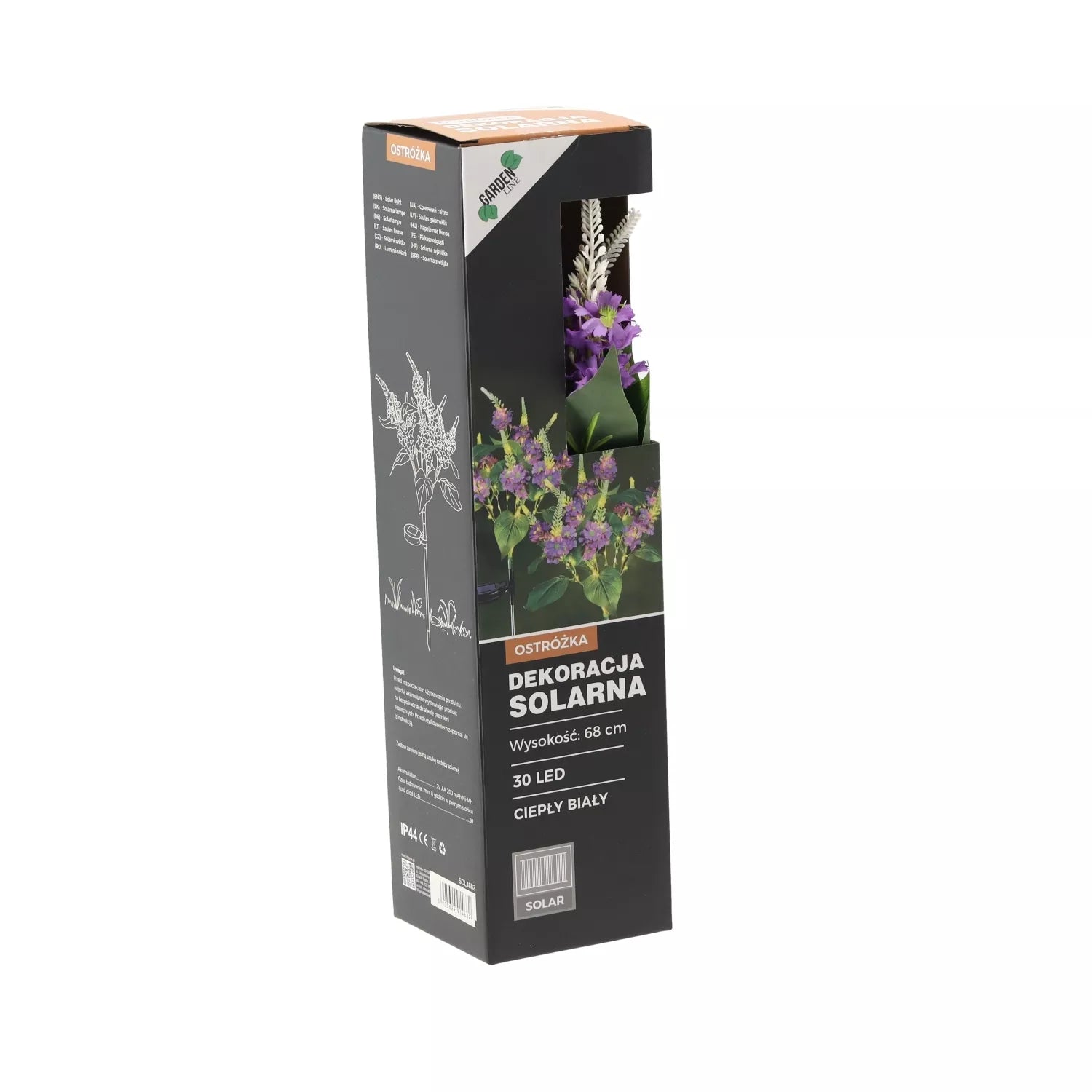 Saulės energija maitinama dekoratyvinė LED lempa „Pentinius“, 68 cm