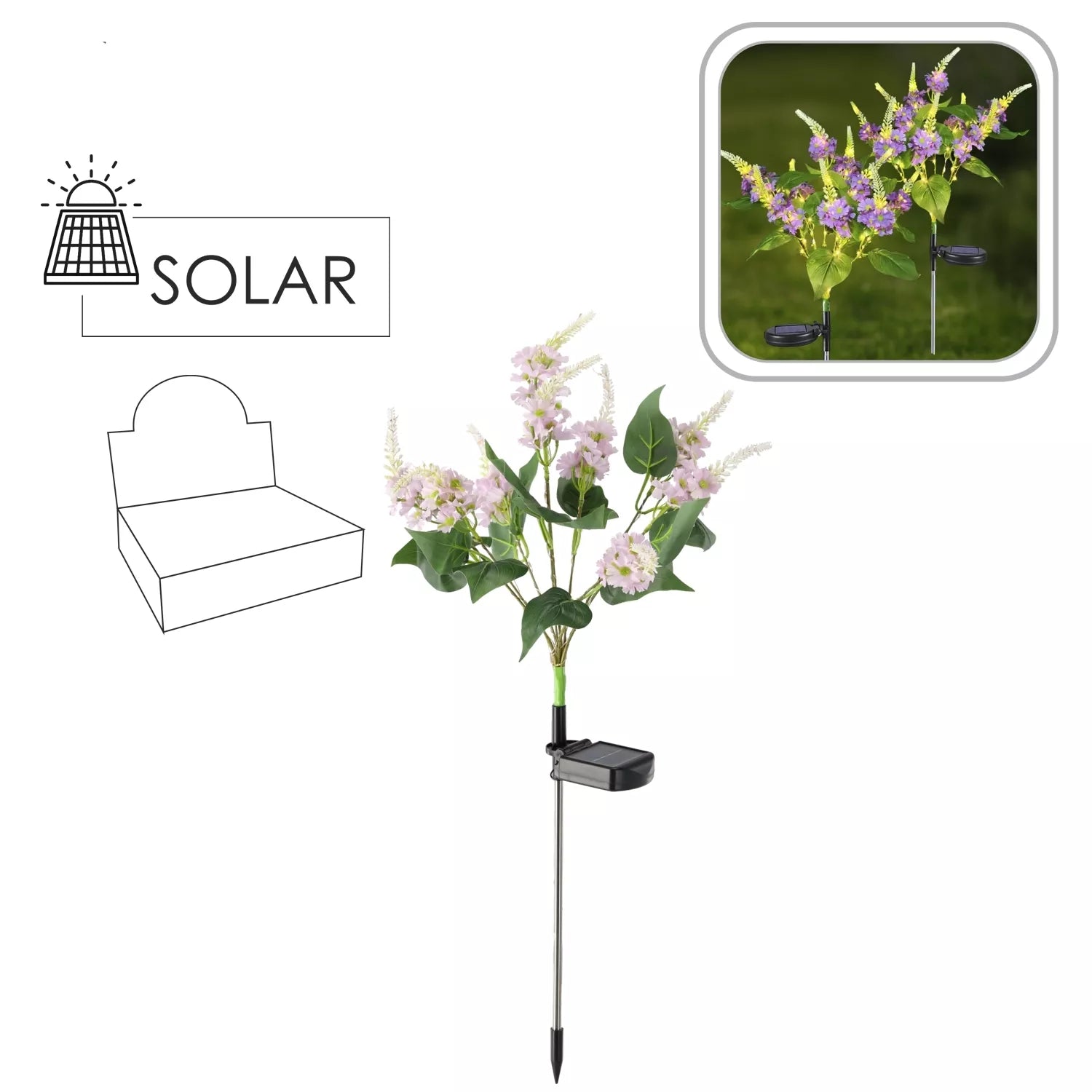 Saulės energija maitinama dekoratyvinė LED lempa „Pentinius“, 68 cm