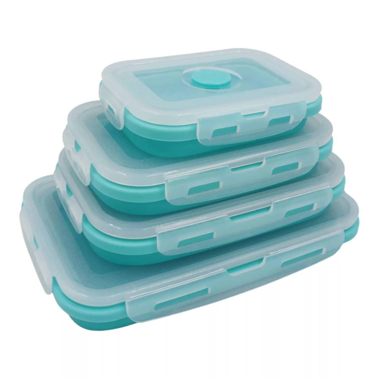 Stačiakampių silikoninių maisto indelių rinkinys (mėlyna)
