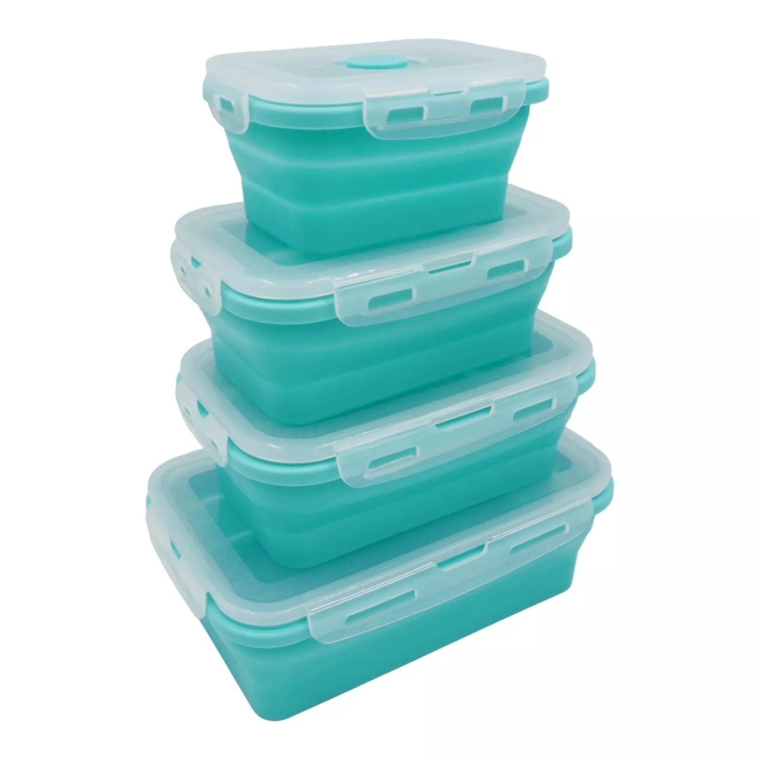 Stačiakampių silikoninių maisto indelių rinkinys (mėlyna)