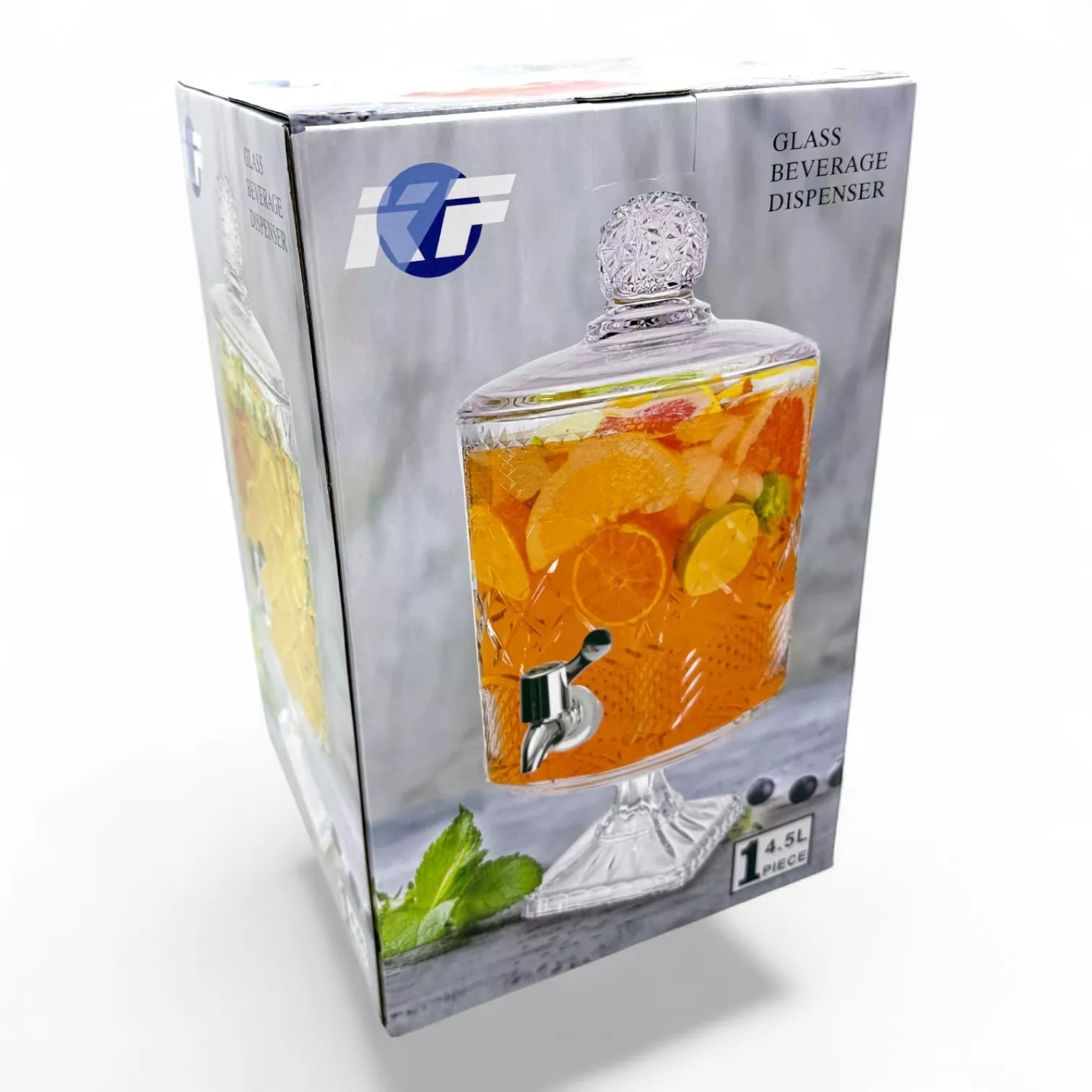 Stiklinė gėrimų talpa su kraneliu