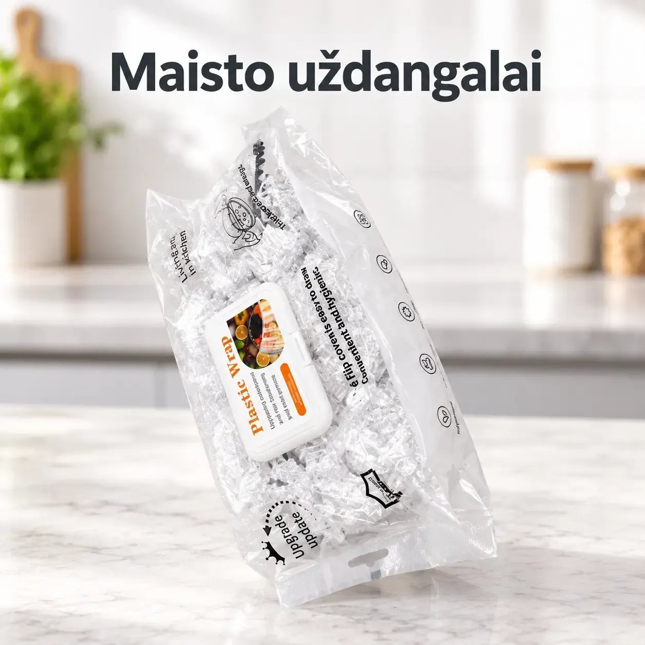 Tamprūs maisto uždengimo dangteliai su elastine juosta