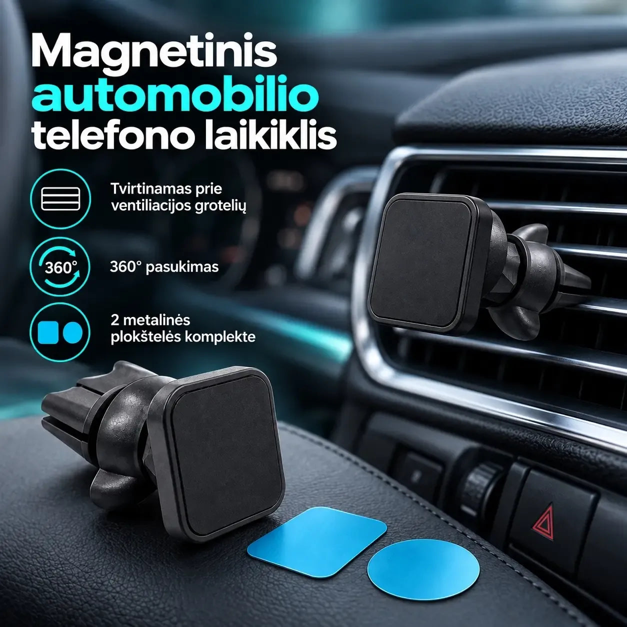 Universalus magnetinis automobilinis telefono laikiklis TR2478A